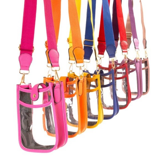 Clear Stadium Event Cross Body Sling Bag Purple Trim - Picture 3 of 3